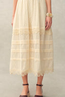 Luna Eyelet Lace Embroidered Sleeveless Dress in Cotton Jacquard