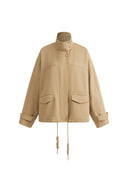 Juliette Contrast Plaid Lined Jacket in Water Repellent Cotton