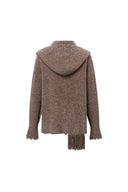 Virginia Handcrafted Sweater with Detachable Scarf in Bouclé Blend Knit Yarn