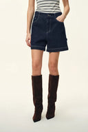 Ensemble chemise et short en denim à surpiqûres contrastées Harlow en denim coton léger