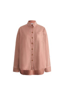 Adeline High Low Hem Cut Oversized Shirt in Lyocell Denim