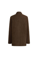 Blazer Ashling con rever piatto in finta pelle scamosciata