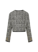 Gabriel 24K Gold Button Tweed Jacket in Two-Tone Wool Bouclé