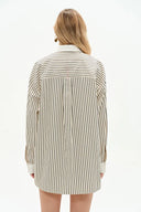 Camisa casual a rayas Nao en popelina de algodón