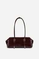 Sac bandoulière Monti East West en cuir pleine fleur huilé ciré