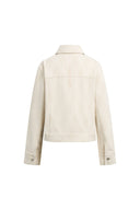 Elowen Cropped Argyle Jacquard Jacket in Cotton Denim