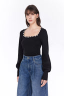 Orion Blouse in Wool Blend Knit