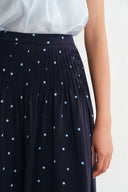 Ensemble top caraco et jupe à pois Ellie en mélange de lin