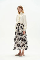 Falda extendida con estampado jacquard Rhea en malla jacquard pesada