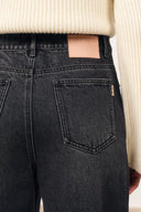 Astrid Slanted Side Seam Barrel Jeans in Cotton Denim