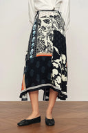 Eileen Scarf Panel Skirt in Viscose