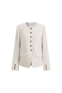 Blazer Celia con Scollo Rotondo in Lana Vergine Fine