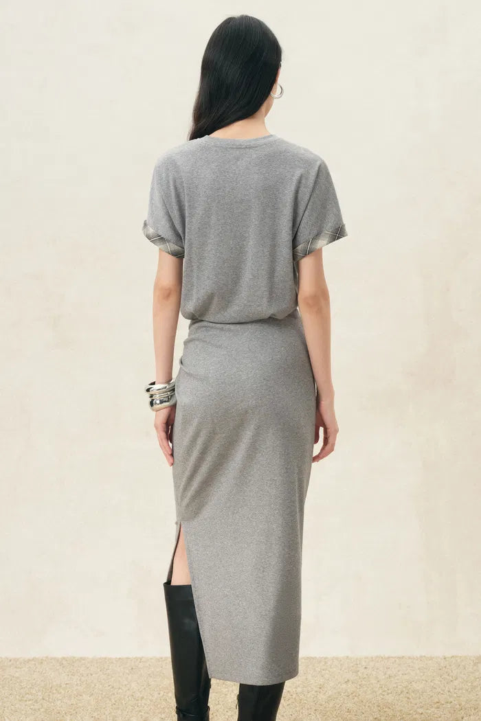 hem t shirt dress Chiclily Women's Short Sleeve Summer Swing Dress, Casual Loose T-Shirt Dress with Pockets, Irregular Hem Red Midi Sundress, Size M, Size: Medium