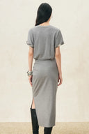 Clara Plaid Hem T-shirt Dress in Cotton