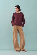 Lotus Red Crewneck Sweatshirt in Cotton