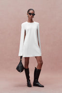 Audrey Pearl Short Cape Dress in Triacetate Blend