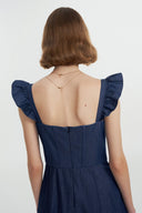 Ocean Dress in Washed Cotton Denim