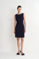Joanne Jeweled Collar Sleeveless Dress Acetate Blend