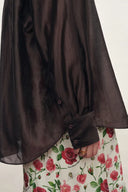 Anja locker geschnittenes Hemd aus glänzendem Organza-Seide