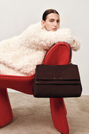 Rialto Double Flap Handbag in Top-Grain Nubuck Leather