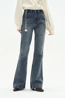 Sabrina Washed Jeans in Cotton Denim