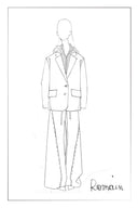 Avery Layered Look Hoodie Blazer in Merino Wool
