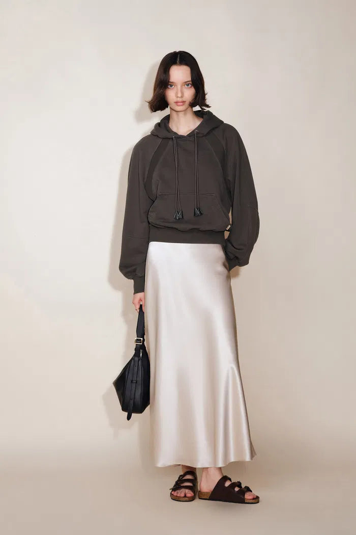 Vanessa Double Drawstring Hoodie Sweater in Cotton Fleece