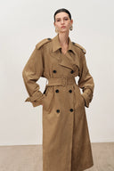 Trench-coat Astrid à épaulettes amovibles en suédine synthétique