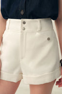 Barney A Line Cuffed  Cargo Short in Linen Blend