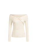 Lyra Reversible Bow Off Shoulder Knit Top