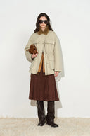 Clara Drawstring Waist Field Jacket in 100% Cotton