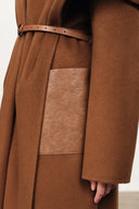 Eliza Cape Style Belted Wool Coat in Double-Face Merino-Cashmere