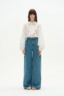 Ella Belted Washed Jeans in Lyocell Denim