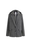 Avery Layered Look Hoodie Blazer in Merino Wool