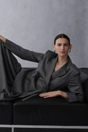 Soma Pleated Midi Skirt in Fine Wool Blend