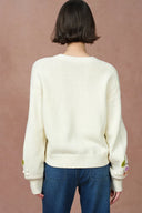 Saga Floral Cardigan in Merino Wool Knit
