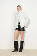 Rory Cropped Quilted Jacket with Corduroy Collar