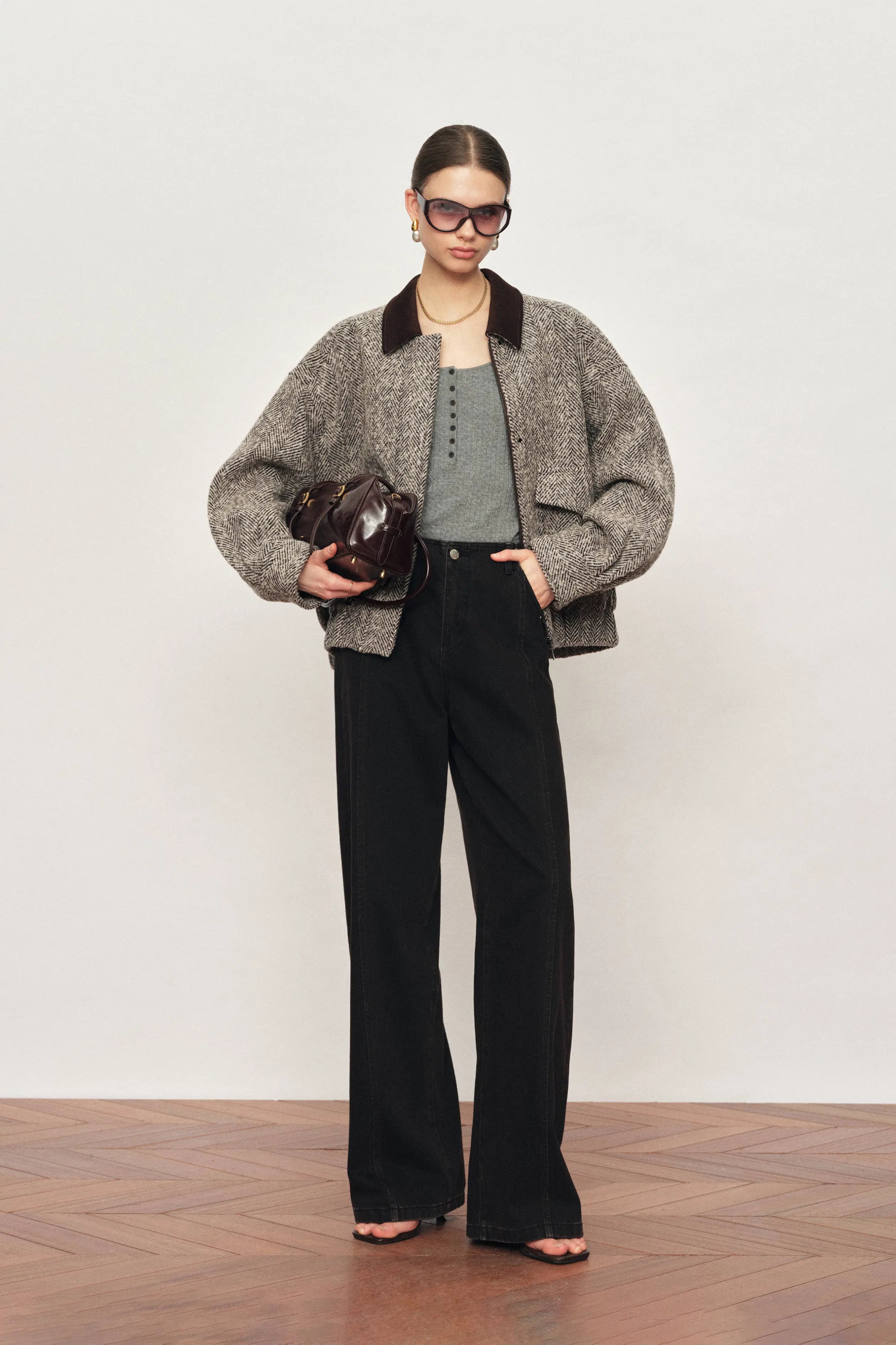 Dakota Tweed Baseball Jacket Wool