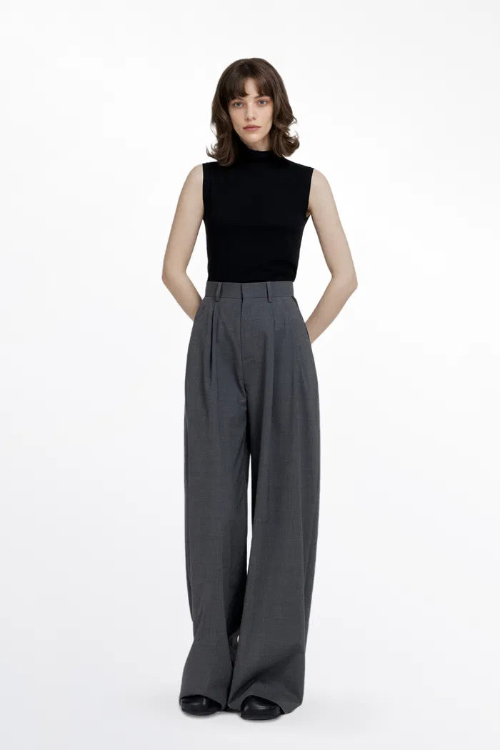 Axel Pleated Pants in Wool Blend – fbrq.com Axel Pleated Pants in Wool Blend – fbrq.com