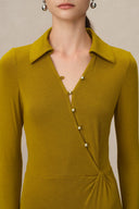 Ruby Knotted Dress in Wool-Thermolite Blend