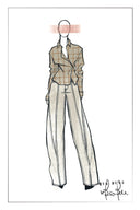Polly Front Seams White Barrel Leg Jeans in Cotton Denim