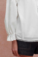 Emily Embroidered Collar Top and Shorts Matching Set in Silk Cotton Blend