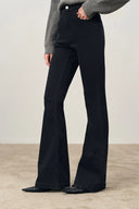 Vera Washed Charcoal Micro Flared Jeans in Stretchy Denim