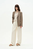 Graf Beige Blonde Suit Jacket in Linen Wool