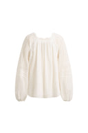 Amaya Puff-Sleeve Long Sleeve Top in Lace