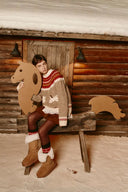 Freya Fair Isle Pony Sweater in Merino Wool Blend Knit