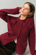 Freya Butterfly Bow Knit Cardigan in Cable Knit