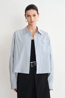 Cynthia Sharp Collar Striped Shirt in Premium Cotton