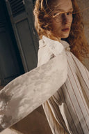 Mirta Tie-Neck Top in Embroidered Fine Mesh