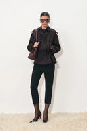 Basil Drawstring Waist Double Breasted Short Trench Coat